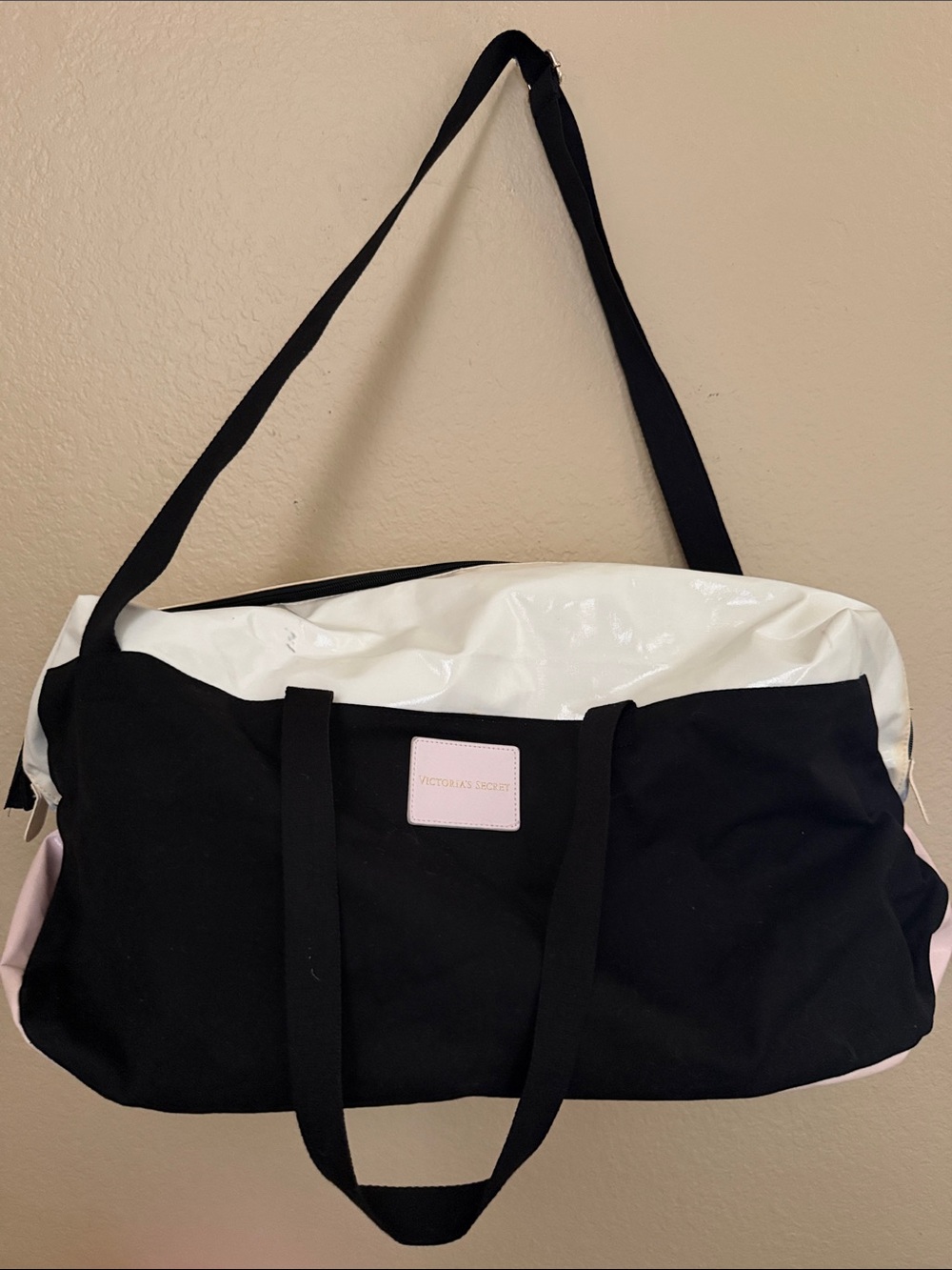 Victoria's Secret Black, White & Pink Travel Duffel